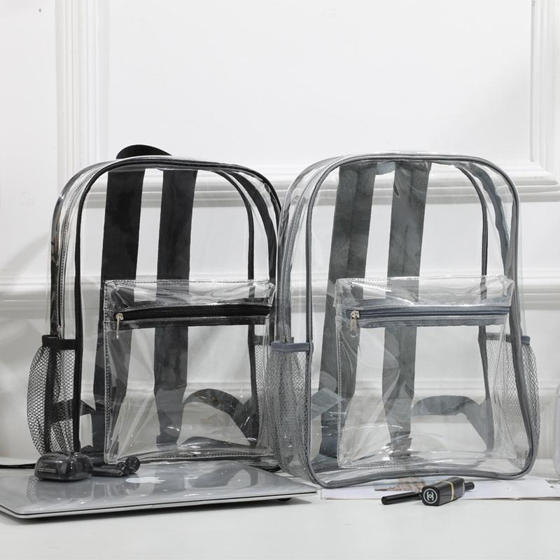 Canvas Backpack Casual - Sac à dos transparent en PVC