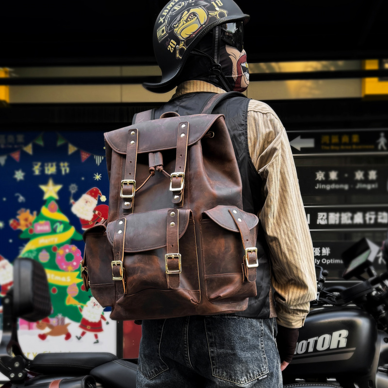 Nouveautés : Sac à dos en cuir - Leather Backpack Vintage avis et prix