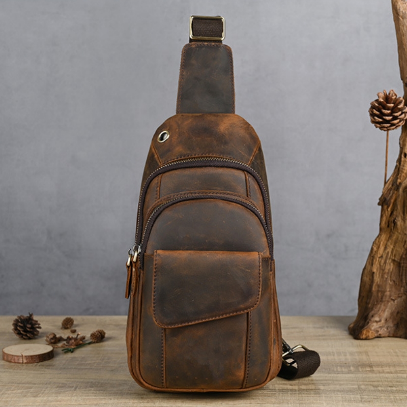Sac de Poitrine Multifonctionn - Leather Backpack Vintage avis et prix