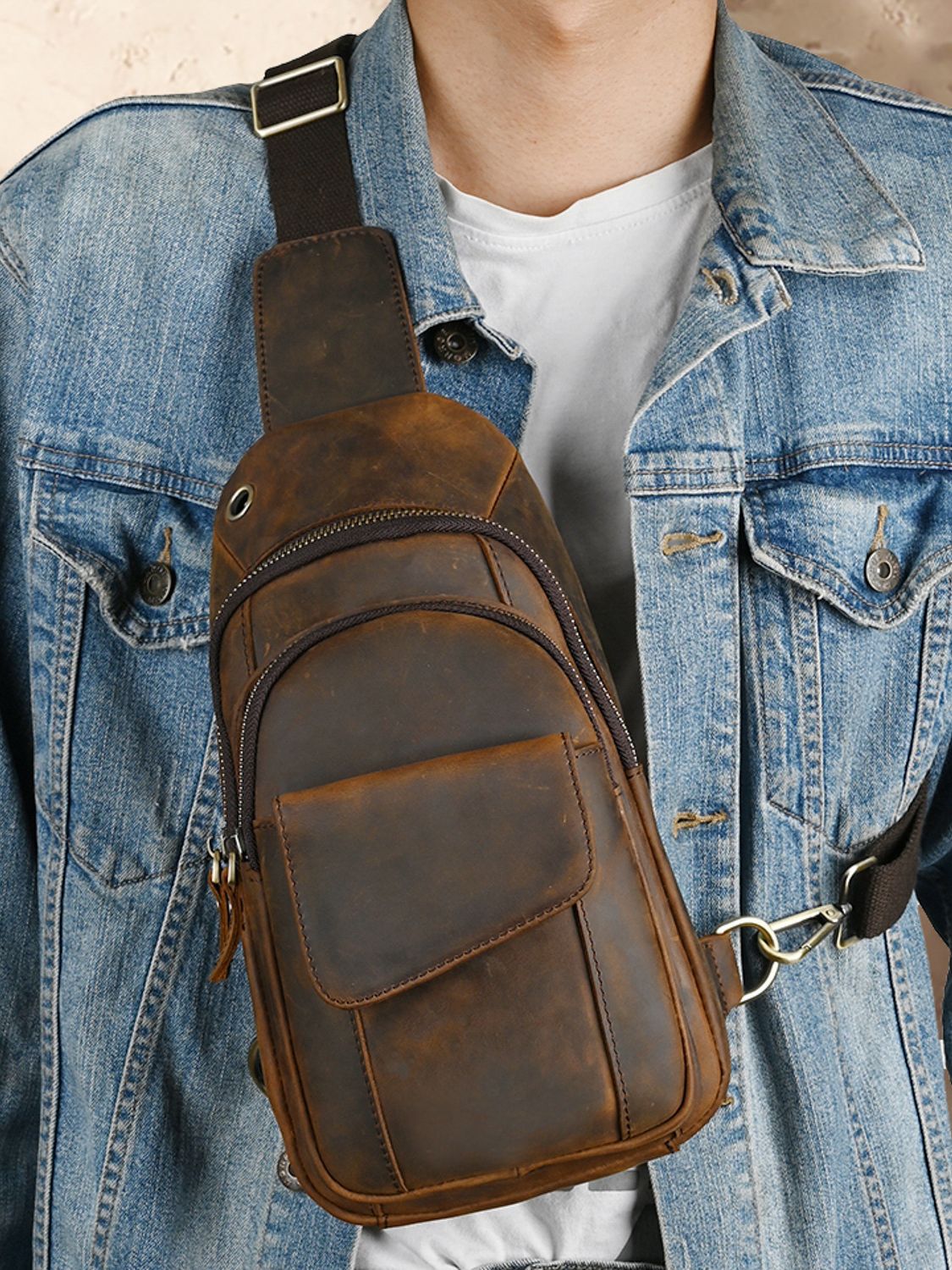 Sac de Poitrine Multifonctionn - Leather Backpack Vintage avis et prix