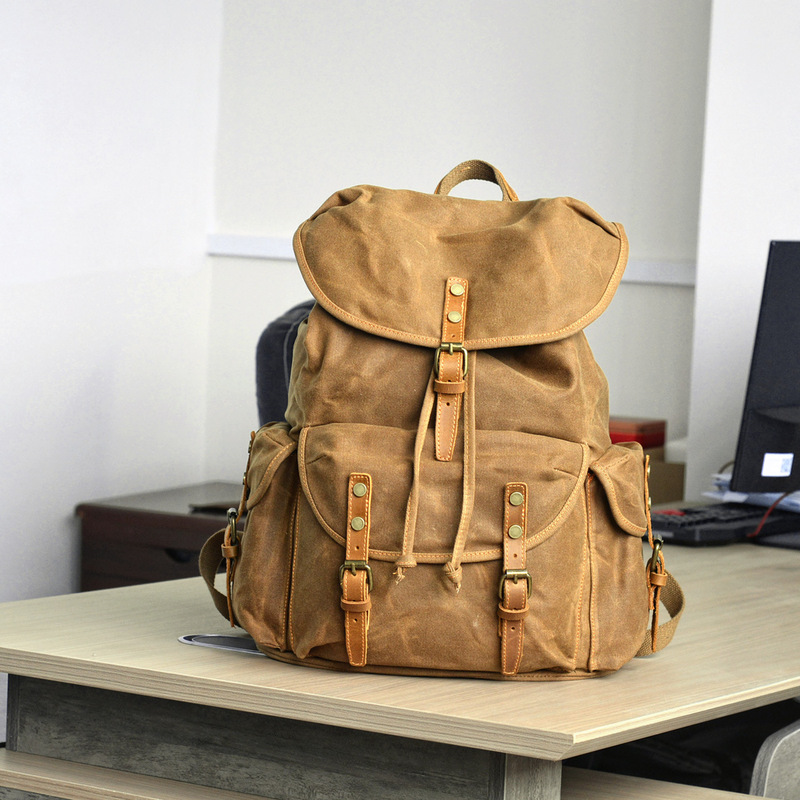 Sac à dos rétro en toile cirée - Canvas Backpack Casual avis et prix