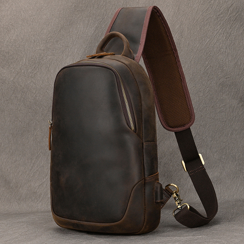 Sac de poitrine en cuir vérita - Leather Backpack Vintage avis et prix