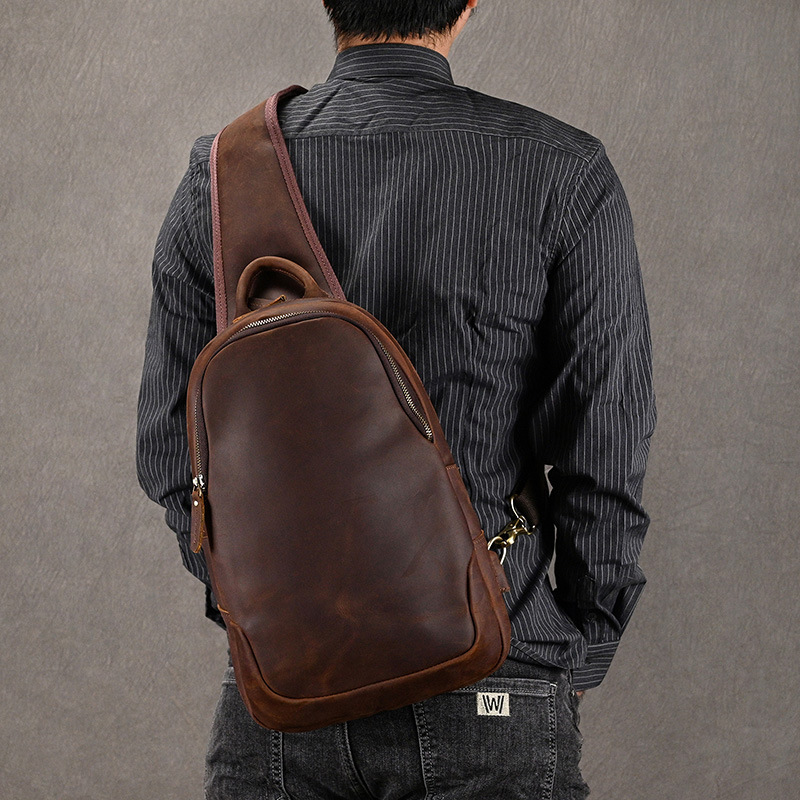 Sac de poitrine en cuir vérita - Leather Backpack Vintage avis et prix